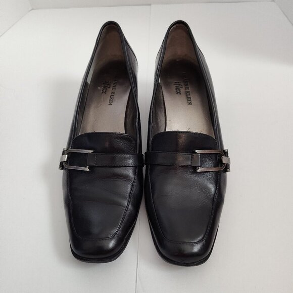 Ladies SZ 6M Anne Klein iFlex Black Leather Loafers - Picture 1 of 3